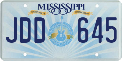 MS license plate JDD645