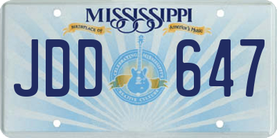 MS license plate JDD647