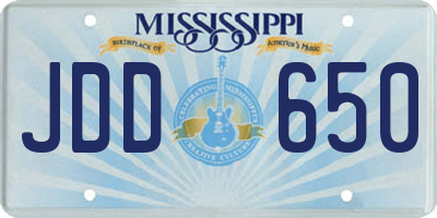 MS license plate JDD650