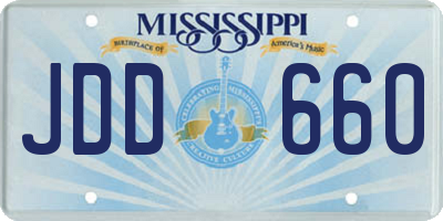 MS license plate JDD660