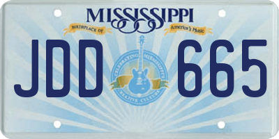MS license plate JDD665