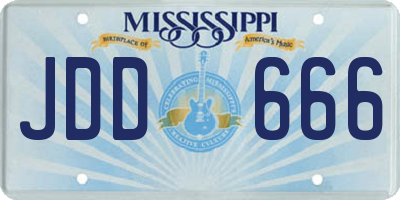MS license plate JDD666