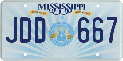 MS license plate JDD667