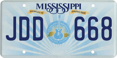 MS license plate JDD668