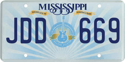 MS license plate JDD669
