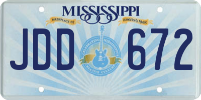 MS license plate JDD672