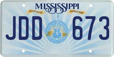 MS license plate JDD673