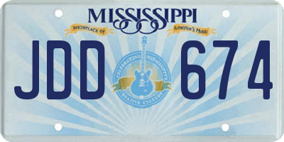 MS license plate JDD674