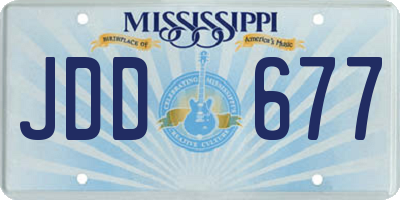 MS license plate JDD677