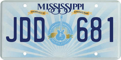 MS license plate JDD681