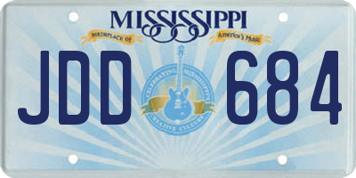 MS license plate JDD684
