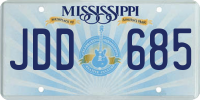 MS license plate JDD685