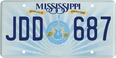 MS license plate JDD687