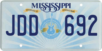 MS license plate JDD692