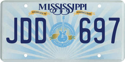 MS license plate JDD697