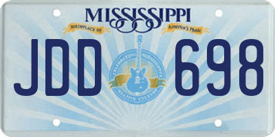 MS license plate JDD698