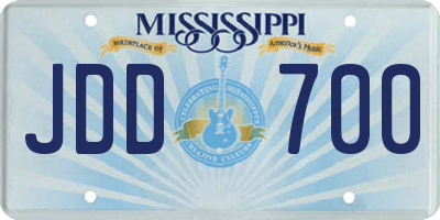 MS license plate JDD700