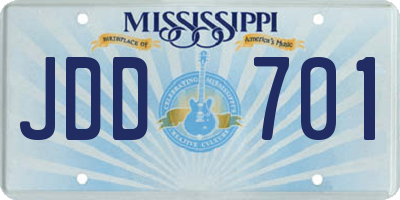 MS license plate JDD701