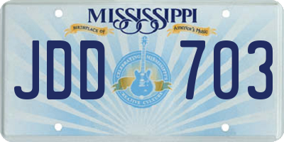 MS license plate JDD703