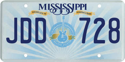 MS license plate JDD728