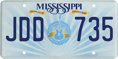 MS license plate JDD735