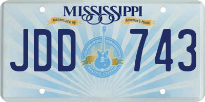 MS license plate JDD743