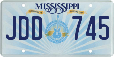MS license plate JDD745