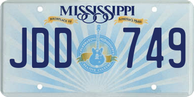 MS license plate JDD749