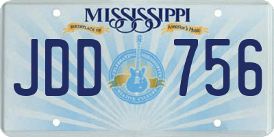 MS license plate JDD756