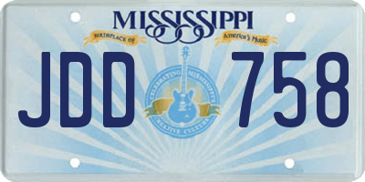 MS license plate JDD758