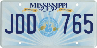 MS license plate JDD765