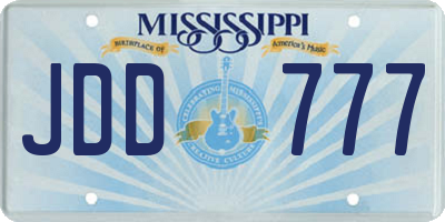 MS license plate JDD777