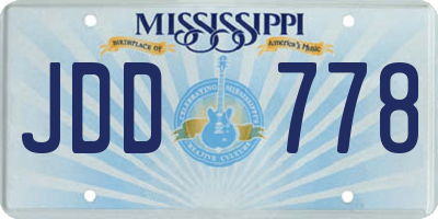 MS license plate JDD778