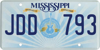 MS license plate JDD793