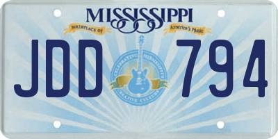 MS license plate JDD794