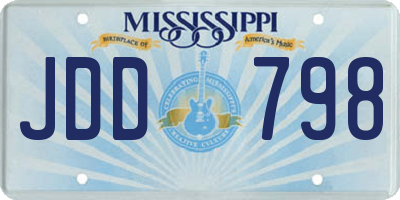 MS license plate JDD798