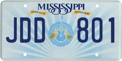 MS license plate JDD801