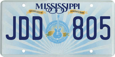 MS license plate JDD805