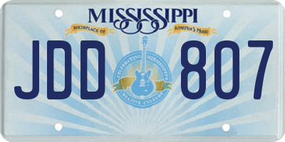MS license plate JDD807