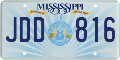 MS license plate JDD816