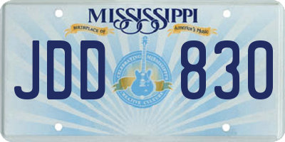 MS license plate JDD830