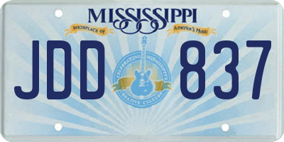 MS license plate JDD837