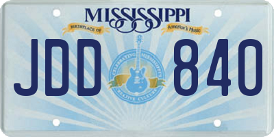 MS license plate JDD840