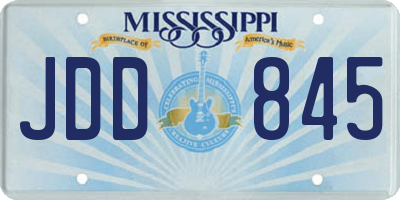 MS license plate JDD845