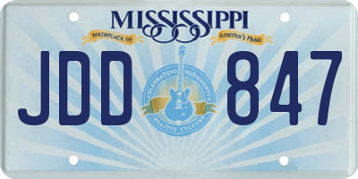 MS license plate JDD847