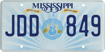 MS license plate JDD849