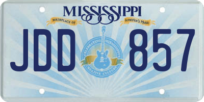 MS license plate JDD857