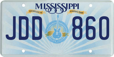 MS license plate JDD860