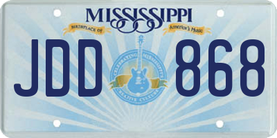 MS license plate JDD868