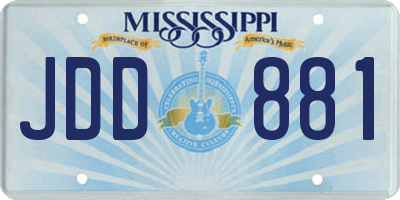 MS license plate JDD881